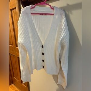 SO Kids White Button-Up Sweater
